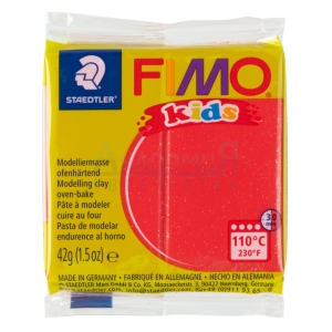 FIMO kids полимерная глина 8030-212 цвет блестящий красный
