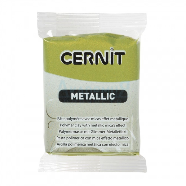 Cernit Metallic полимерная глина 051 цвет зеленое золото 56 гр.