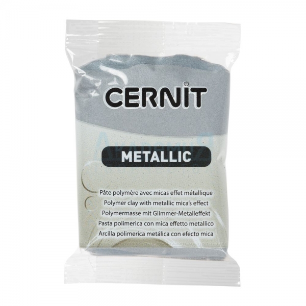 Cernit Metallic полимерная глина 080 цвет серебро 56 гр.